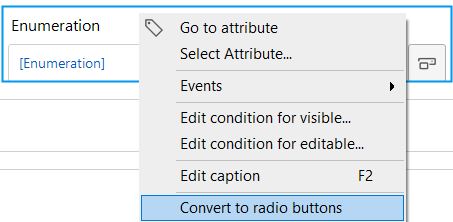 Use convert to option to convert an input widget to a different type