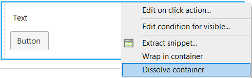Remove a container quickly by selecting dissolve container